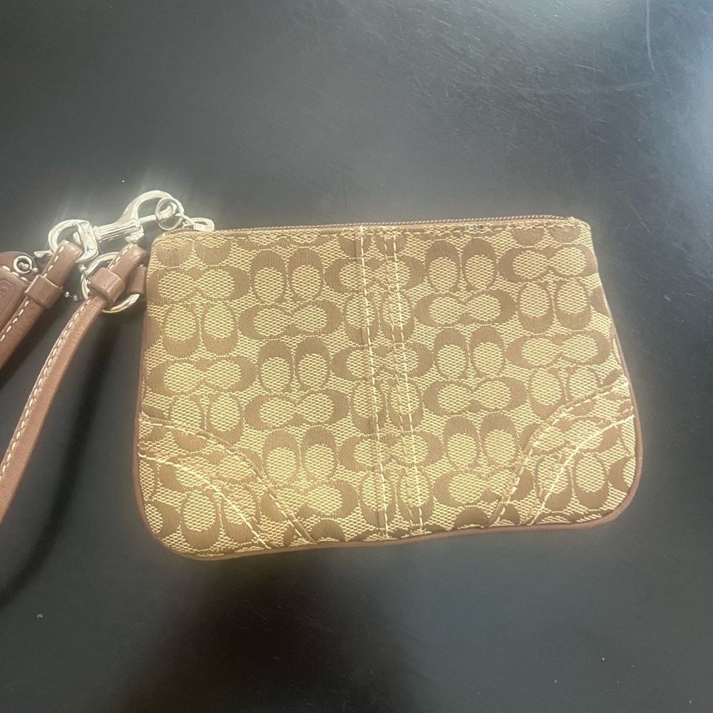 Coach Tan Signature Wristlet